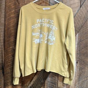 Grayson Threads yellow Pacific Northwest cropped sweatshirt size medium